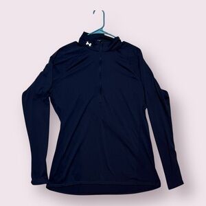Under Armour Quarter Zip Heat Gear Pro-Fabric Men’s Long Sleeve Size XL Navy